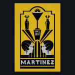 Martinez Cocktail Art Deco Poster<br><div class="desc">Martinez Cocktail Art Deco. © Copyright HGIFY | HGI Stores Only. All Rights Reserved. Original Professional Art Work. Great as wall decor,  bar decor or as a gift.</div>