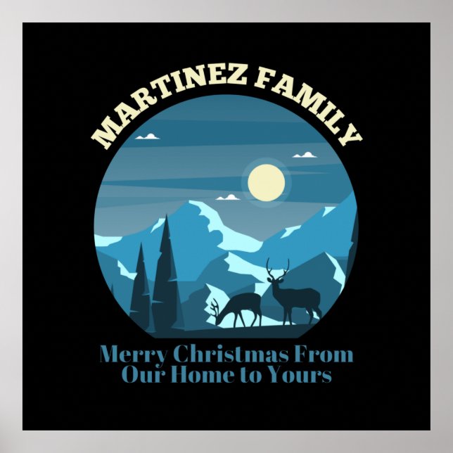 Martinez Family Merry Christmas from Our Home Poster (Front)