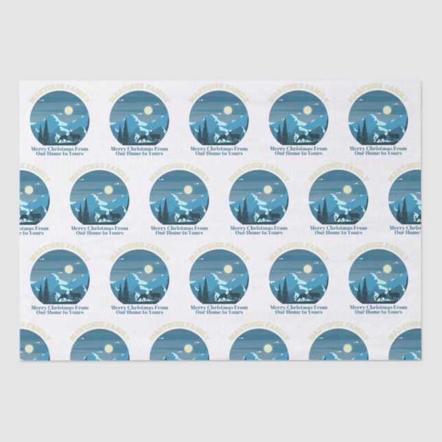 Martinez Family Merry Christmas from Our Home Tissue Paper (Front)