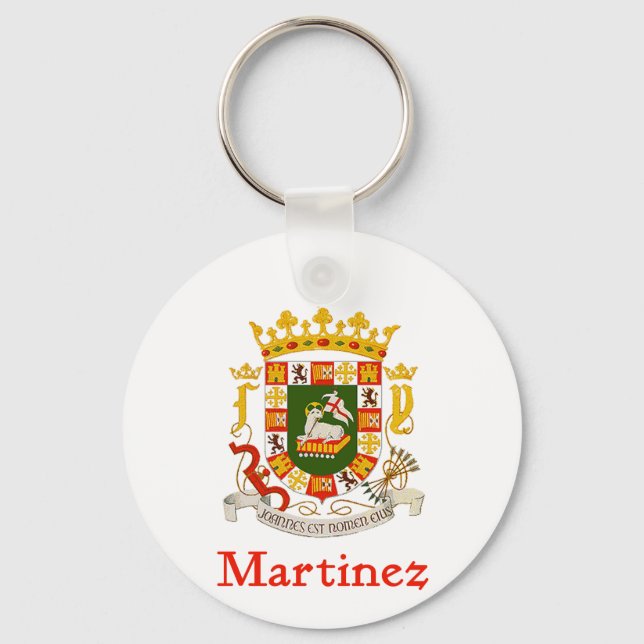 Martinez Shield of Puerto Rico Key Ring (Front)