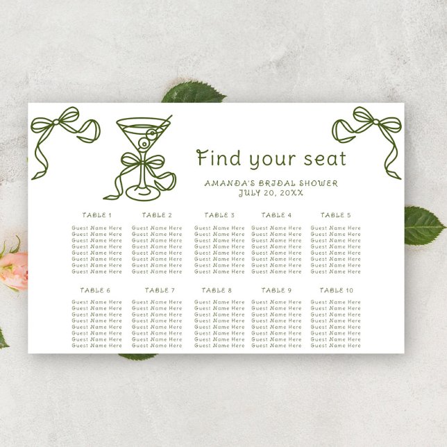 Martini and a bow - Wedding seating chart (Creator Uploaded)