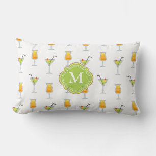 Martini and Cocktails Happy Hour with Monogram Lumbar Cushion