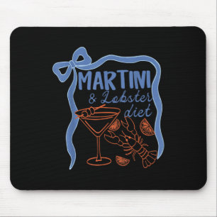 Martini And Lobster Diet Coastal Summer Funny Summ Mouse Mat