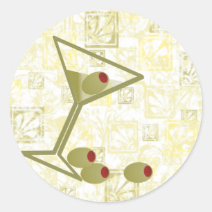 Martini and Olives Classic Round Sticker