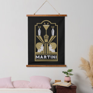 Martini Art Deco Art Hanging Tapestry