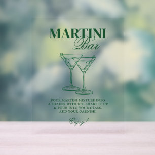 Martini Bar Bachelorette Weekend Acrylic Sign
