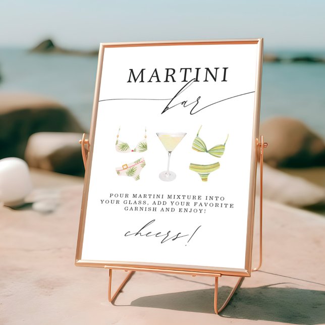 Martini Bar | Martinis & Bikinis Bridal Shower Poster (Creator Uploaded)