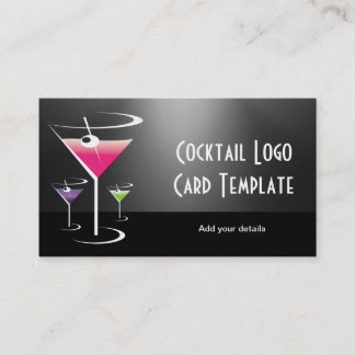 Martini Bartender Classy Cocktails Business Card