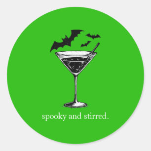 Martini Bats Classic Round Sticker