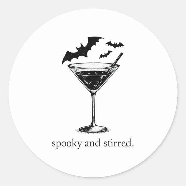 Martini Bats Classic Round Sticker (Front)