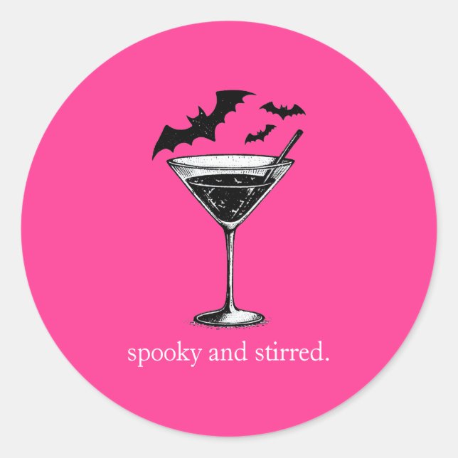 Martini Bats Classic Round Sticker (Front)