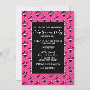 Martini Bats Halloween Party Invitation
