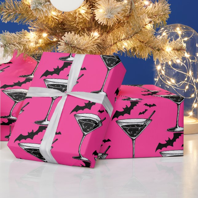 Martini Bats Wrapping Paper (Holidays)