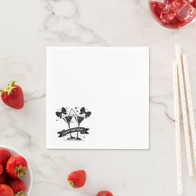 Martini Birthday Bow Napkin (Insitu)