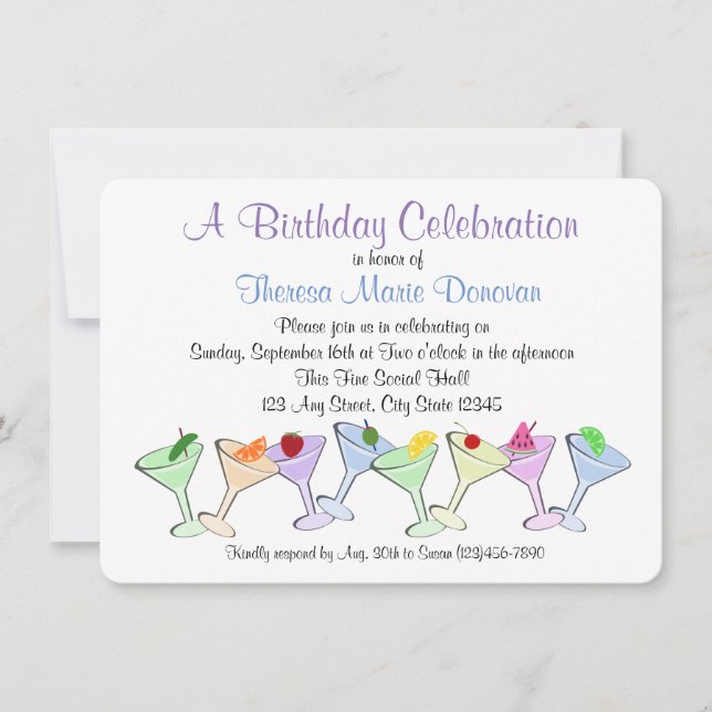 Martini Birthday Invitation (Front)
