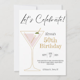 Martini Birthday Party Invite