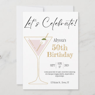 Martini Birthday Party Invite