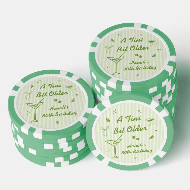 Martini Birthday Party theme Poker Chips (Stack)
