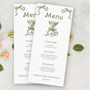 Martini Bow Bridal shower Menu