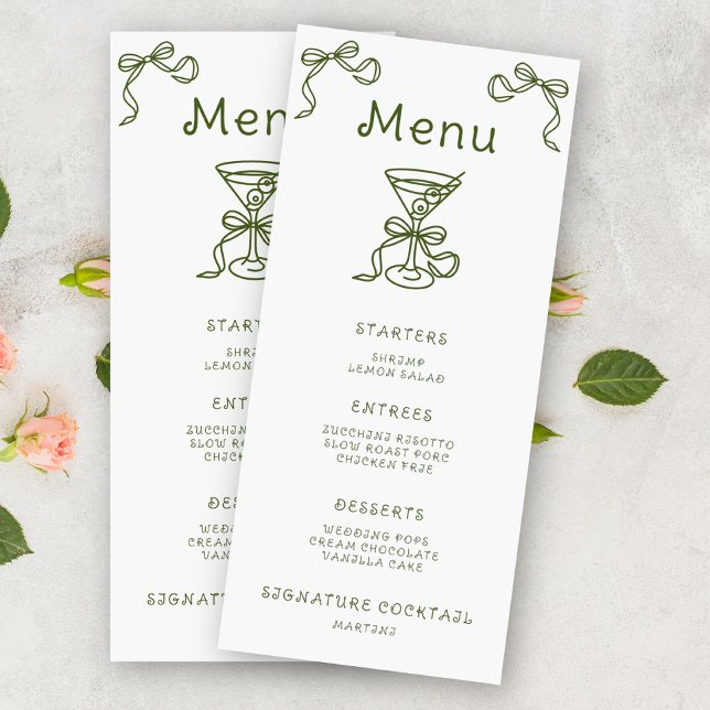 Martini Bow Bridal shower Menu (Creator Uploaded)