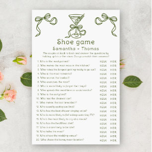 Martini bow bridal shower Shoe game