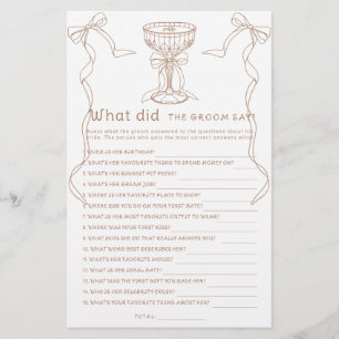 Martini bow hand drawn What did the groom say