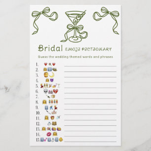 Martini Bridal shower emoji pictionary