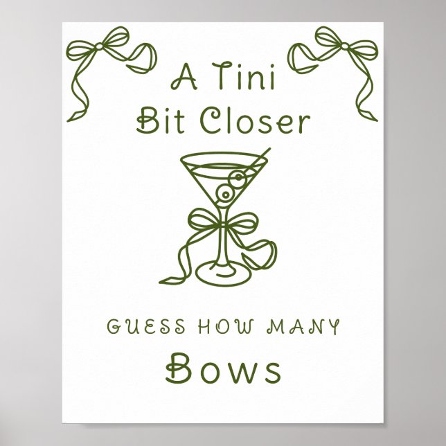 Martini Bridal Shower - How many bows Poster (Front)
