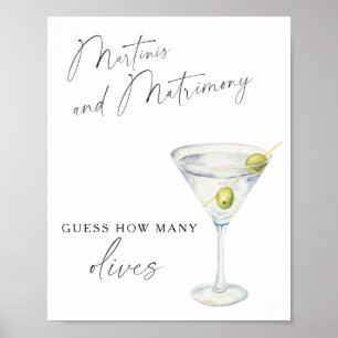 Martini Bridal Shower - How many olives Poster