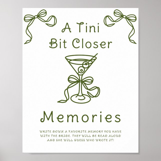Martini Bridal shower Memories with the bride Poster (Front)
