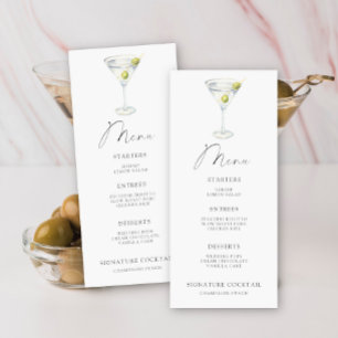 Martini Bridal shower menu