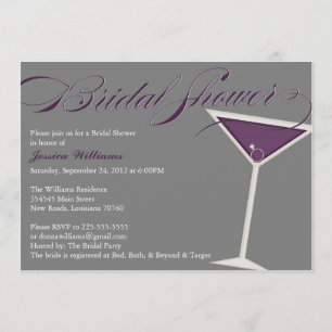 Martini Bridal Shower   Purple Invitation
