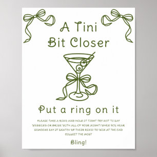 Martini bridal shower Put a ring on it game Poster