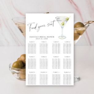 Martini Bridal shower seating chart