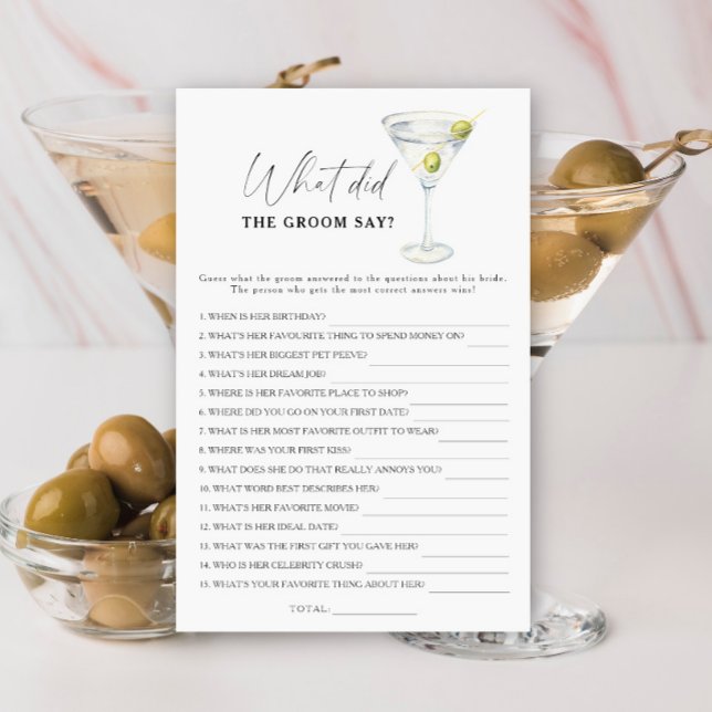 Martini bridal shower What did the groom say  (Creator Uploaded)