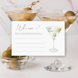 Martini Bridal shower Who am I game Stationery