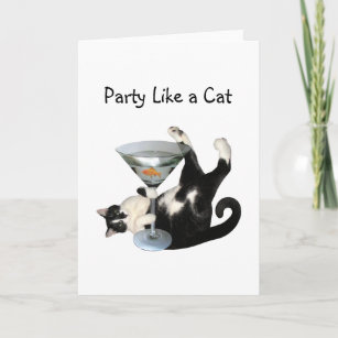 Martini Cat Holiday Card