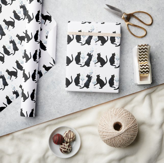 Martini Cats Wrapping Paper (Crafts)