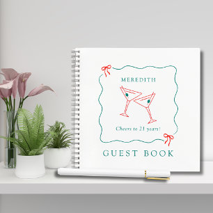 Martini Cheers 21st Birthday Party Guestbook Notebook