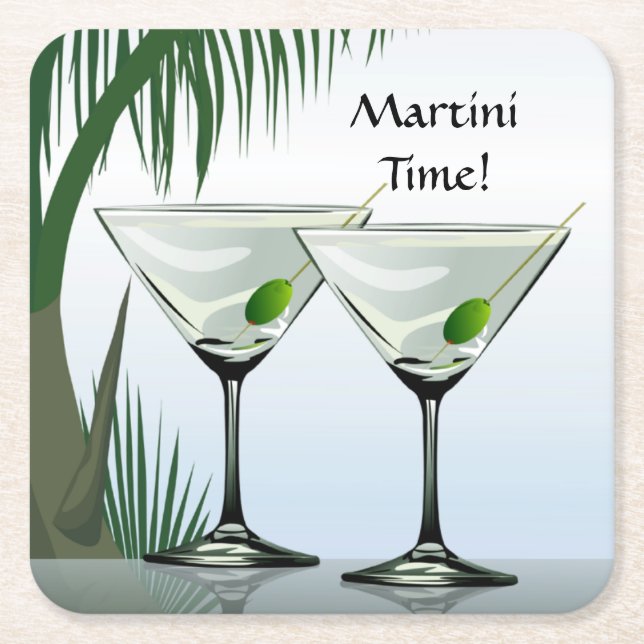 Martini Cockatl Party Tropical Coaster (Front)