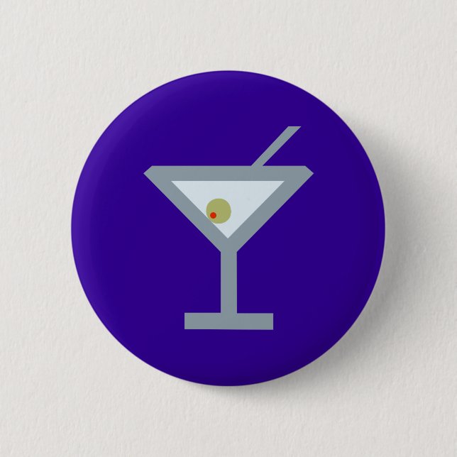Martini Cocktail 6 Cm Round Badge (Front)