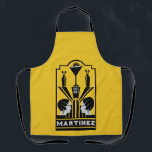 Martini Cocktail Art Deco Apron<br><div class="desc">Martini Cocktail Art Deco. © Copyright HGIFY | HGI Stores Only. All Rights Reserved. Original Professional Art Work. Great as wall decor,  bar decor or as a gift.</div>
