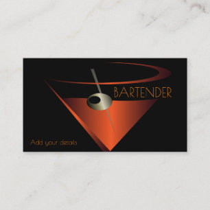 Martini Cocktail Bartender Business Card