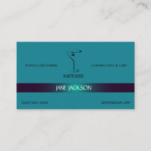 Martini Cocktail Bartender Template Business Card