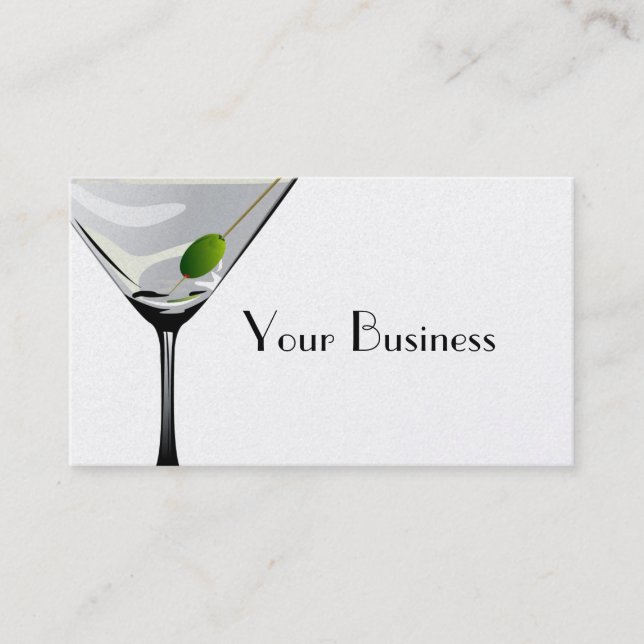 Martini Cocktail Business Card Platinum (Front)
