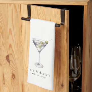 Martini Cocktail Lounge with Your Name Tea Towel
