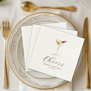 Martini Cocktail Modern Minimalist Bridal Shower Napkin