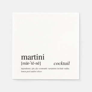 Martini Cocktail Modern Quote Black Typography Napkin