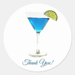 Martini Cocktail Party Thank You Classic Round Sticker