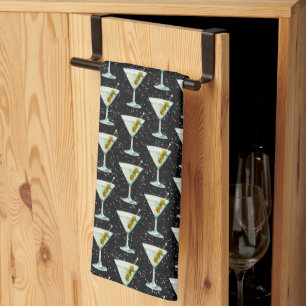 Martini Cocktail Pattern Tea Towel